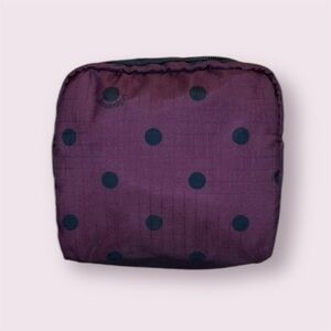 Lesportsac Purple Polka Dot Cosmetic Bag